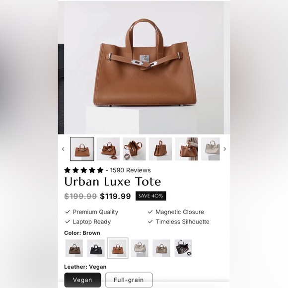 Urban Luxe Vegan Tote - Picture 2 of 8